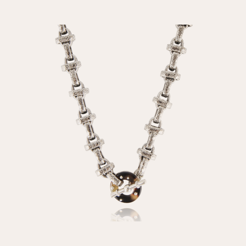 Adrian necklace acetate silver - Tortoise