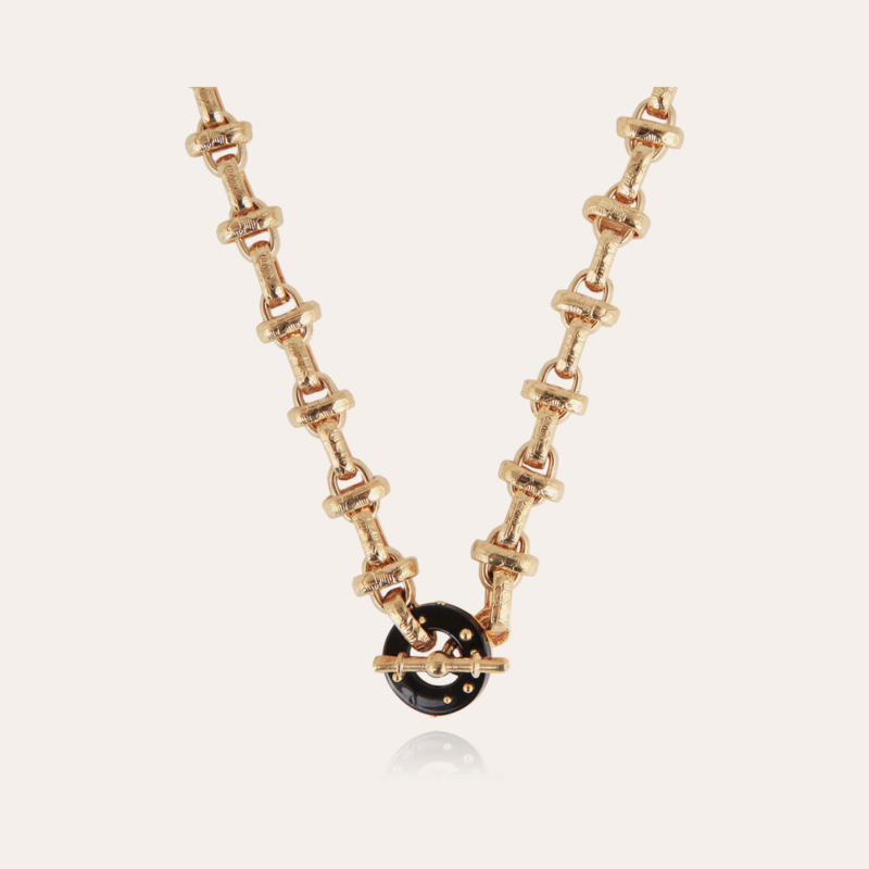 Adrian necklace acetate gold - Black