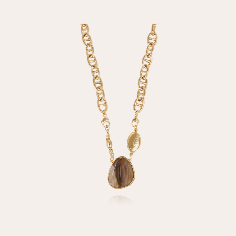 Billy necklace gold - Silicified wood - Exclusive piece (5 pieces)