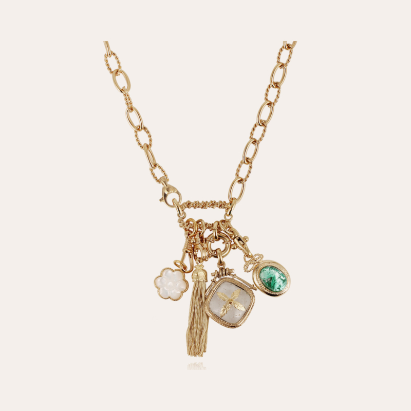 Constantine 4 charms necklace gold - Exclusive piece