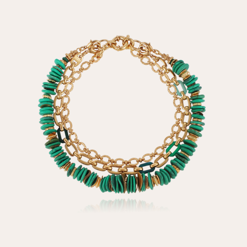 Kamae 3 rows necklace gold