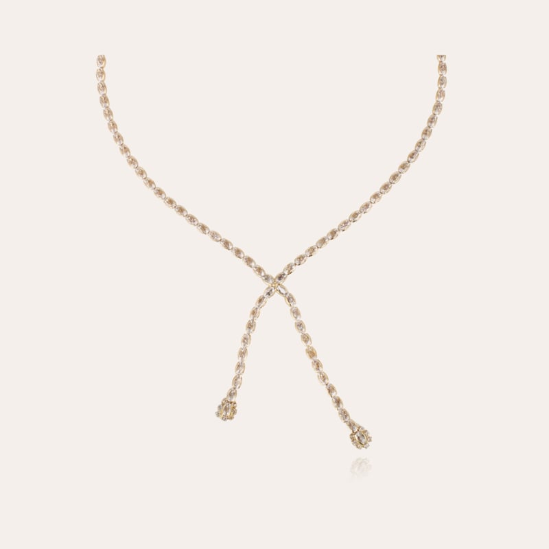 Riviera asymetric necklace gold 