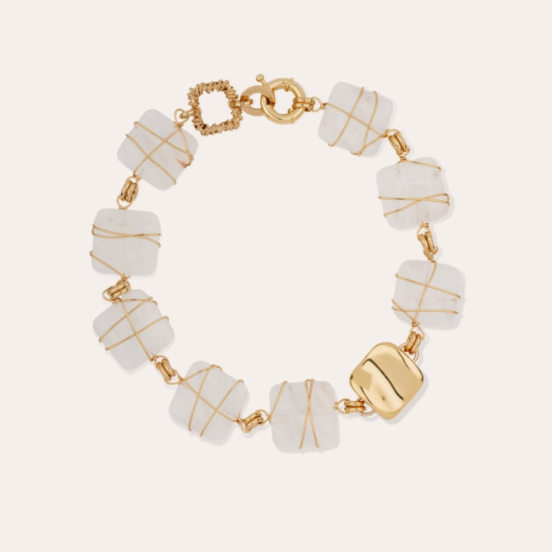 Rainbow Square necklace - Rock Crystal