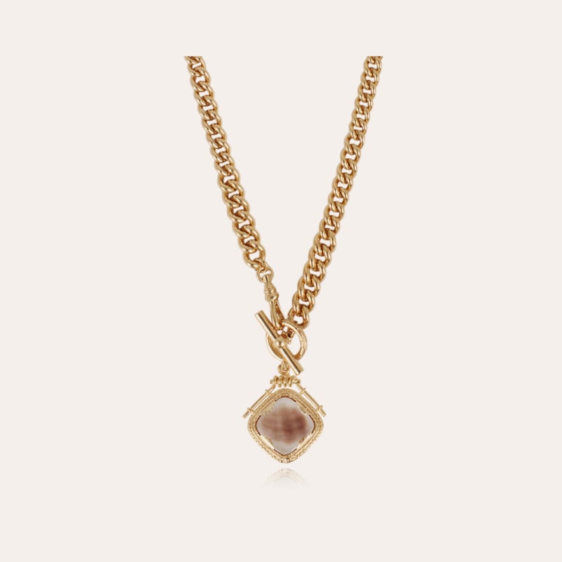 Siena necklace gold - Grey mother-of-pearl