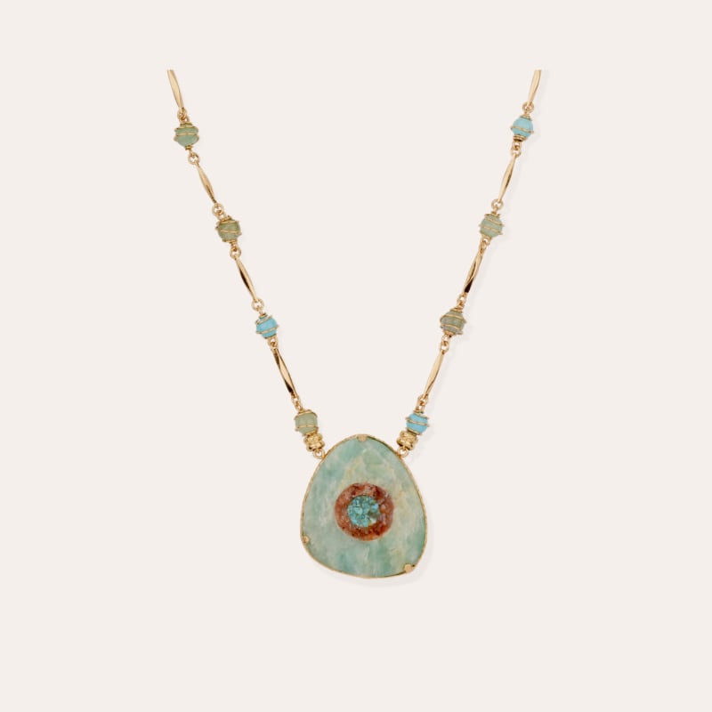 Perla necklace - Amazonite, Carnelian & Turquoise