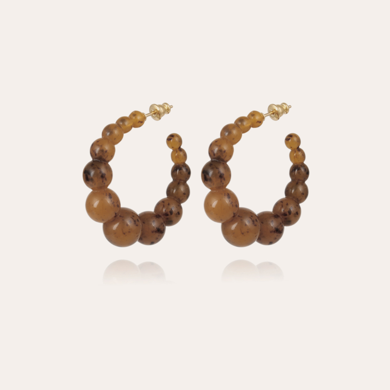 Andy hoop earrings small size gold - Brown