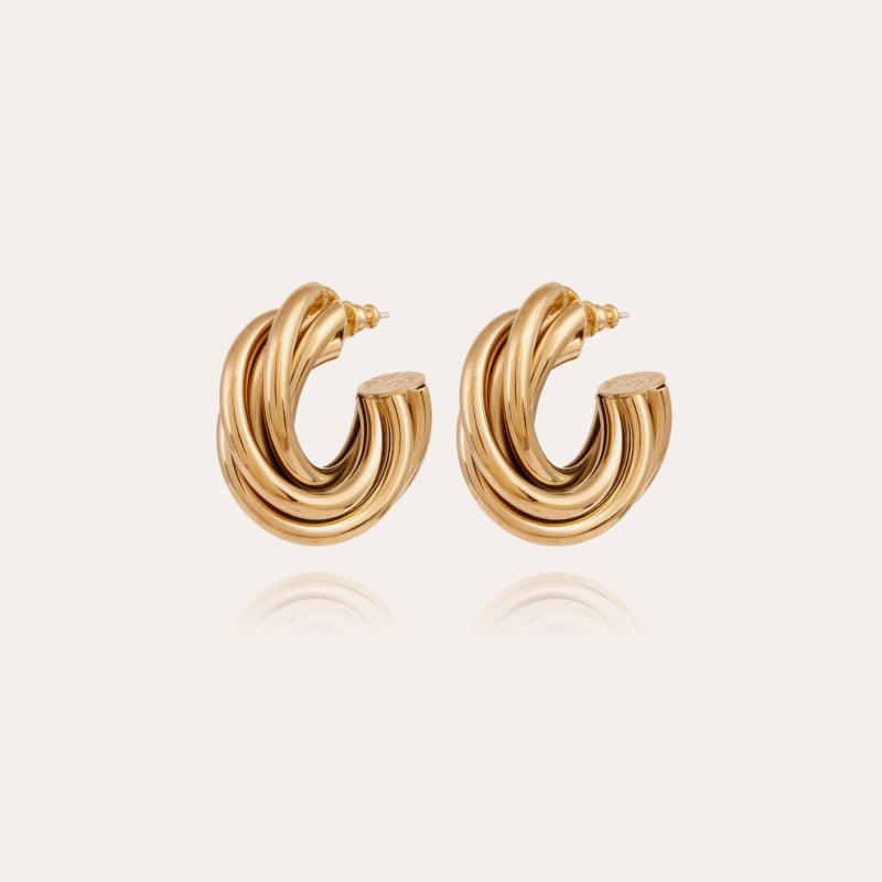 Atik hoop earrings small size gold