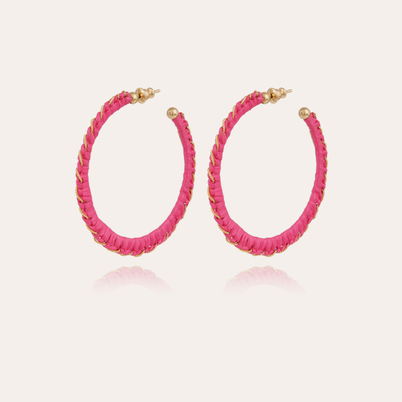 Belo raffia hoop earrings gold