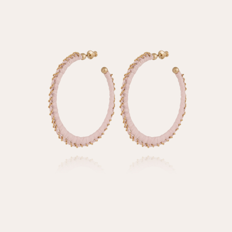 Belo raffia hoop earrings gold