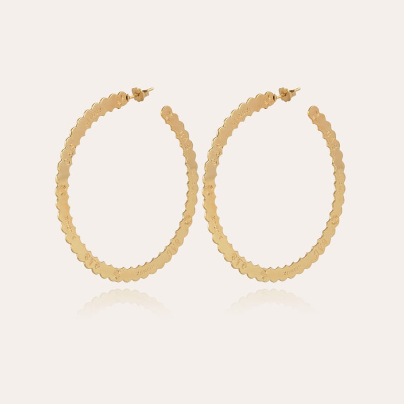 Bolduc hoop earrings large size gold