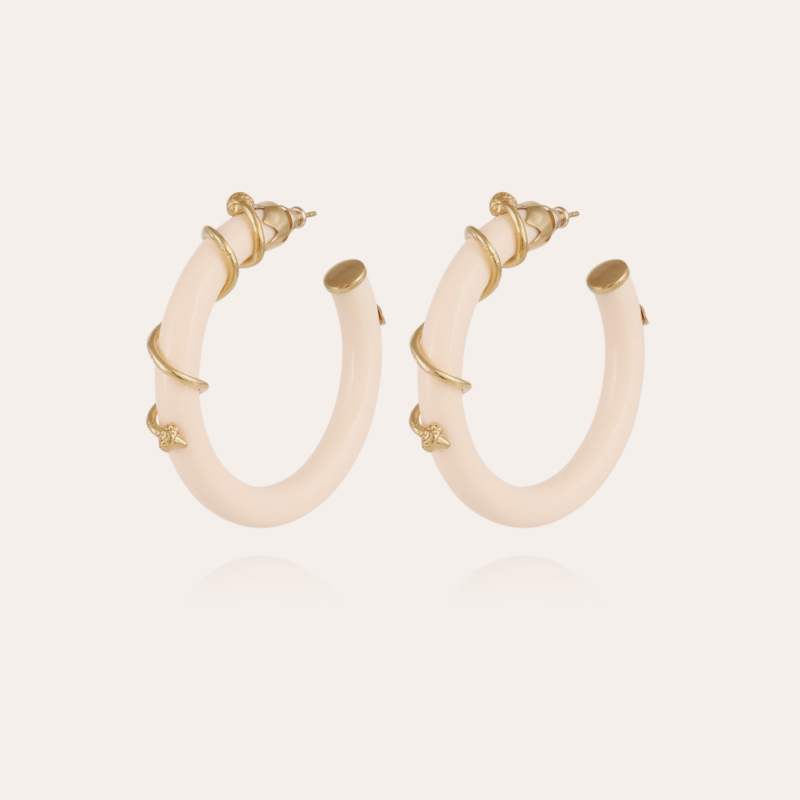 Caftan Liane hoop earrings acetate gold - Ivory