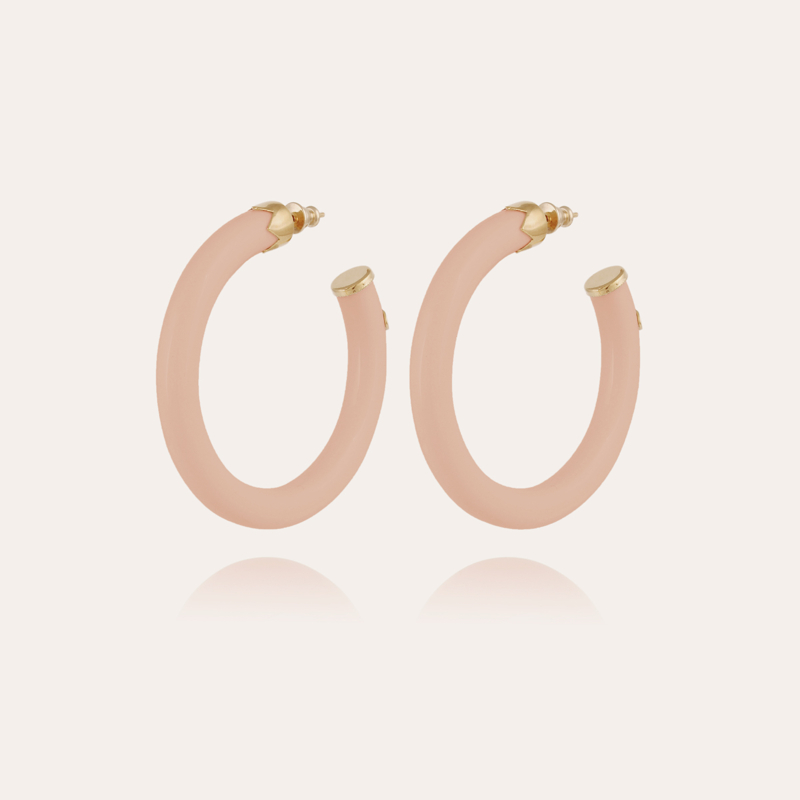 Caftan hoop earrings acetate gold - Peach
