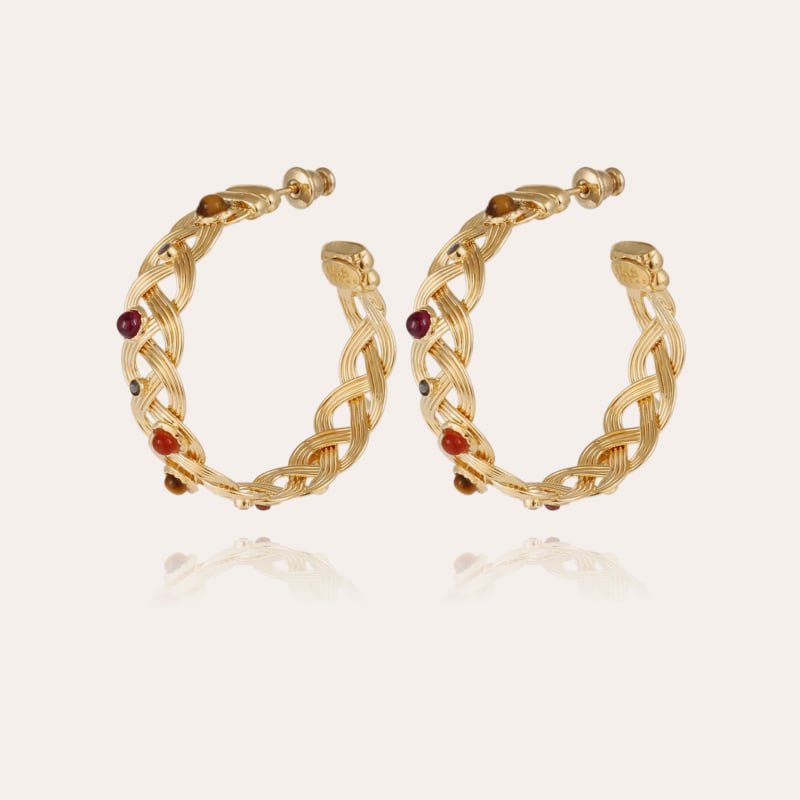 Cesaria cabochons earrings gold