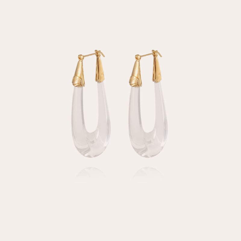 Ecume earrings acetate gold - Clear