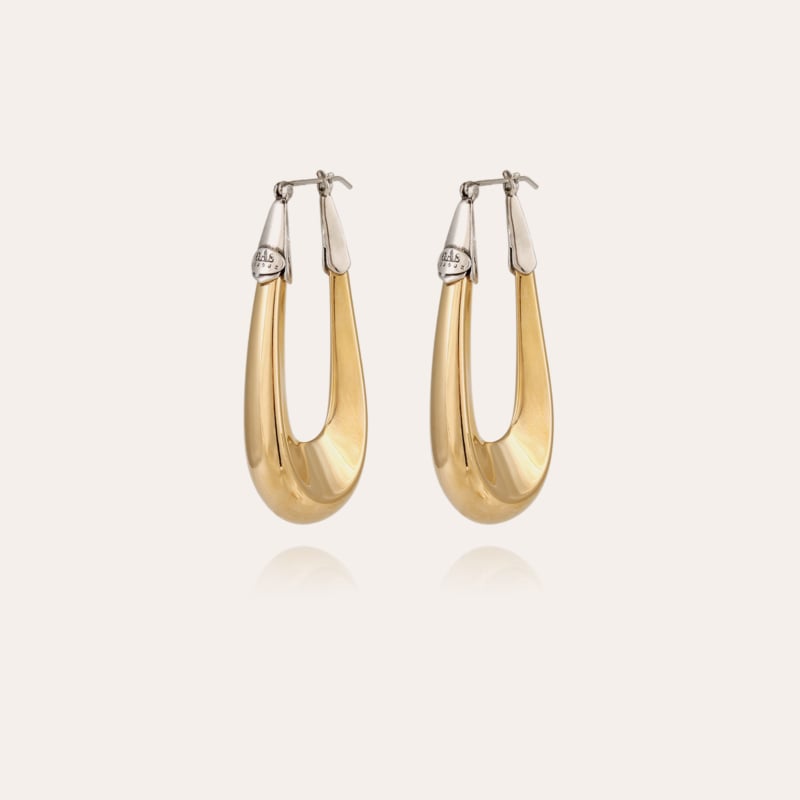 Boucles d'oreilles Écume grand modèle bicolore dorées