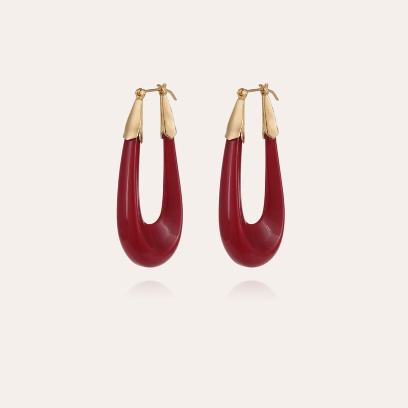 Ecume earrings acetate - Red