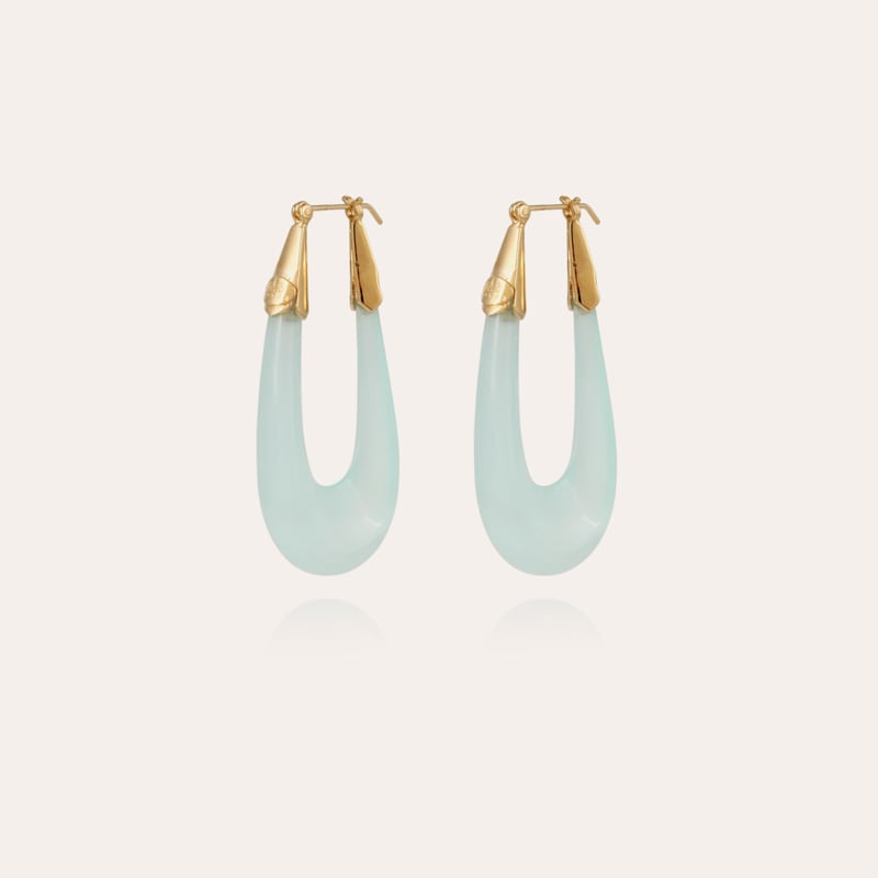Ecume earrings acetate gold - Blue