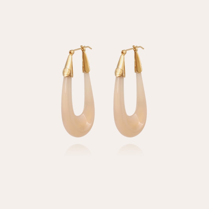 Ecume earrings acetate gold - Beige
