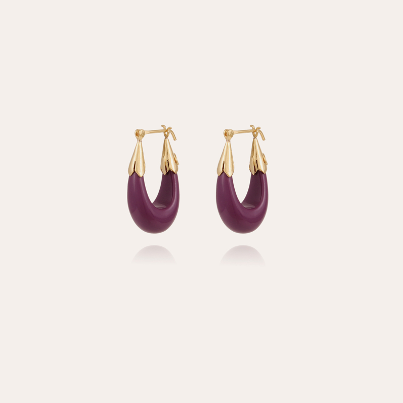 Ecume earrings small size gold - Purple