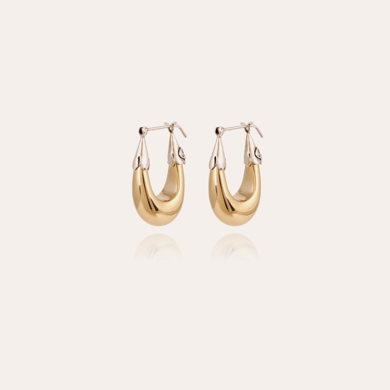 Ecume earrings small size bicolor gold