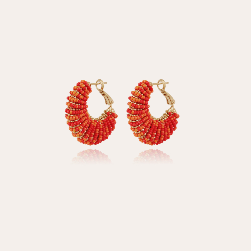 Izzia hoop earrings small size gold - Orange multico