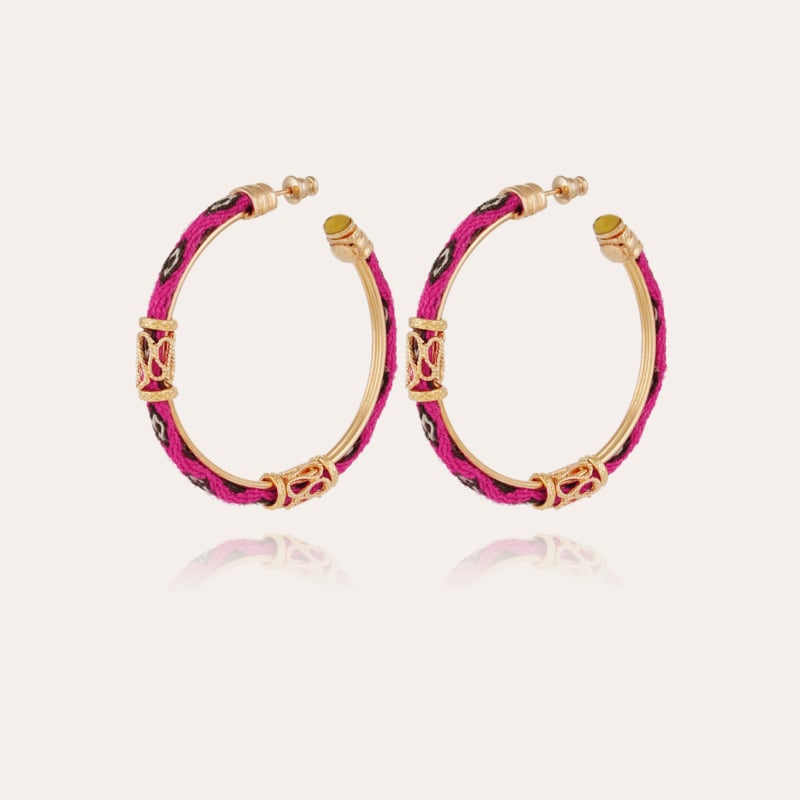 Lima cabochons hoop earrings gold