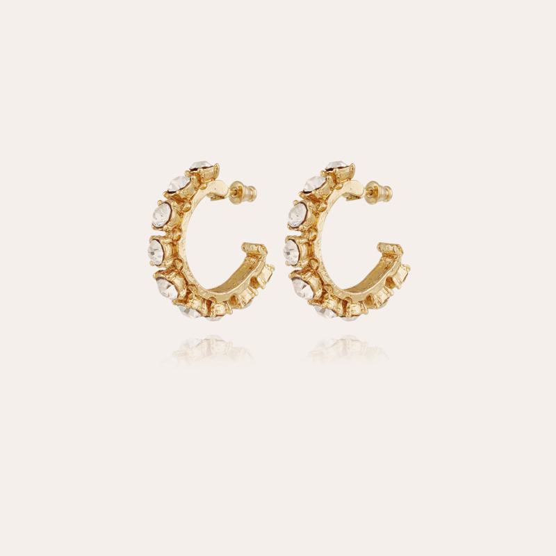 Parelie earrings gold - Strass