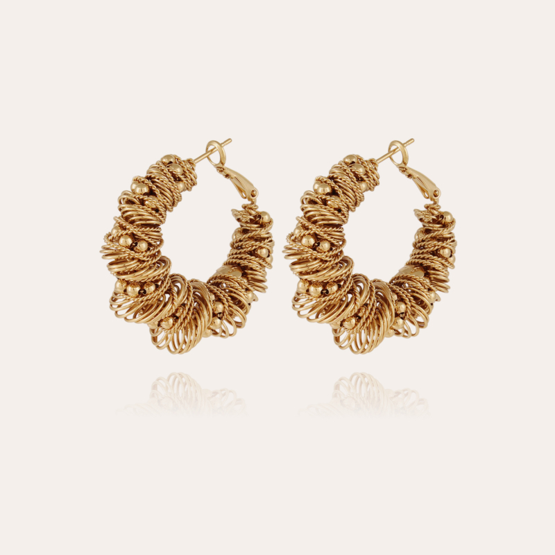 Tourbillon earrings large size gold