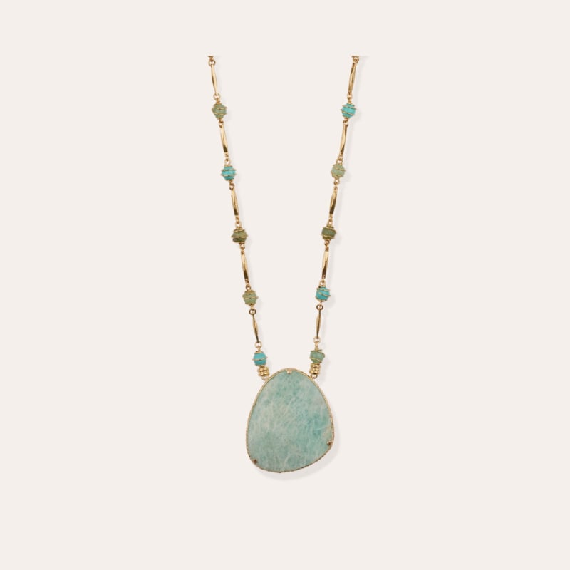 Perla Pierre long necklace - Amazonite