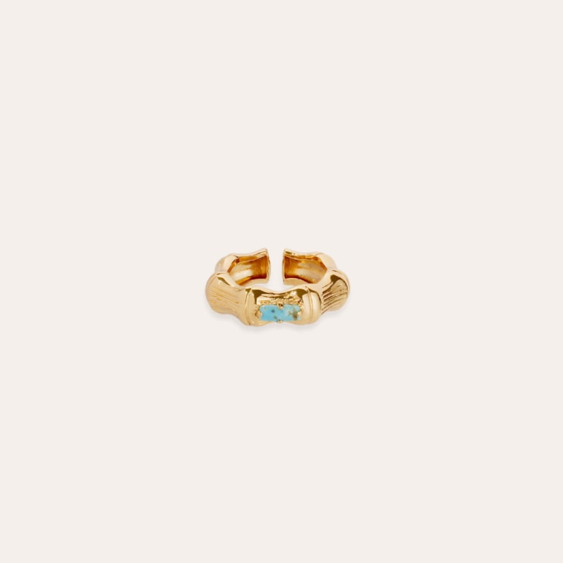 Bambou jonc strass ring - Turquoise