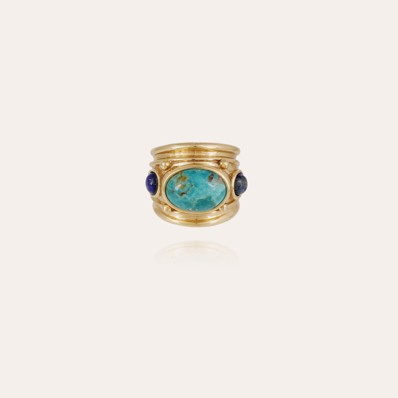 Simone ring gold - Turquoise & Lapis