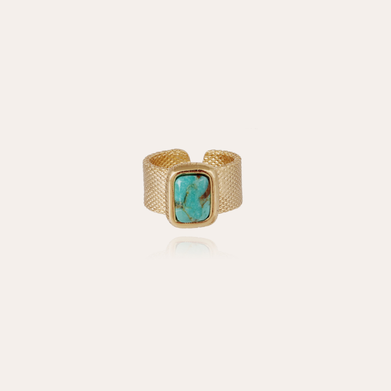 Totem Pierre ring large size gold - Turquoise