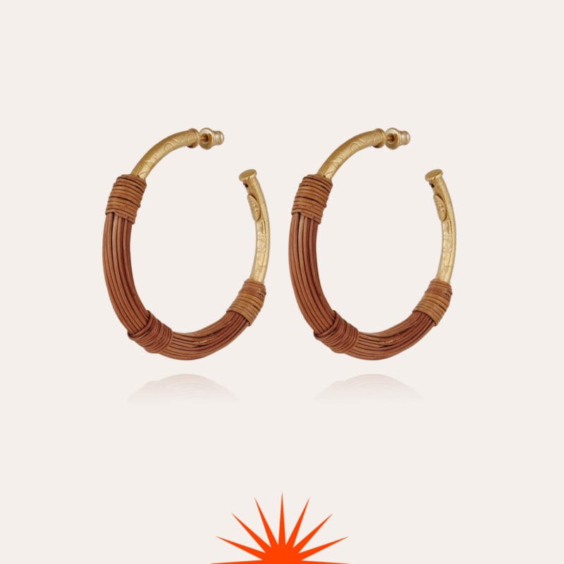 Boucles d'oreilles Maori petit modèle dorées - Osier - Collection 55 ans