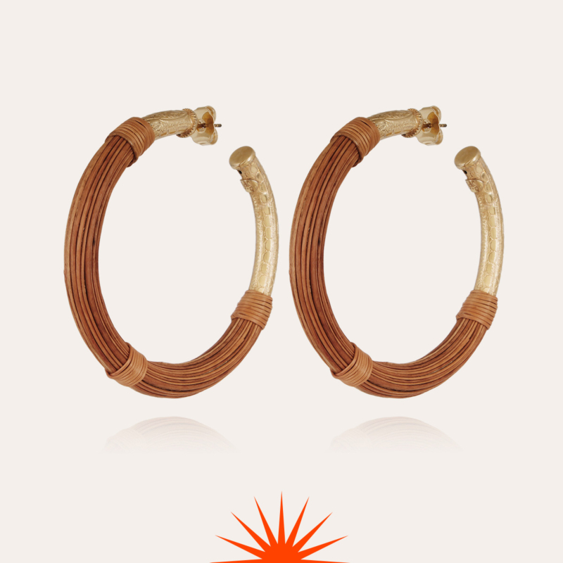 Maoro earrings large size gold - Wicker - 55 years collection