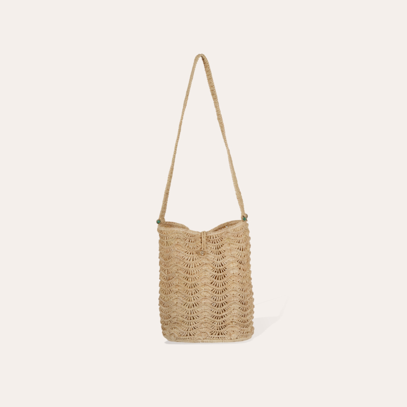 Les Palmiers bucket bag raffia
