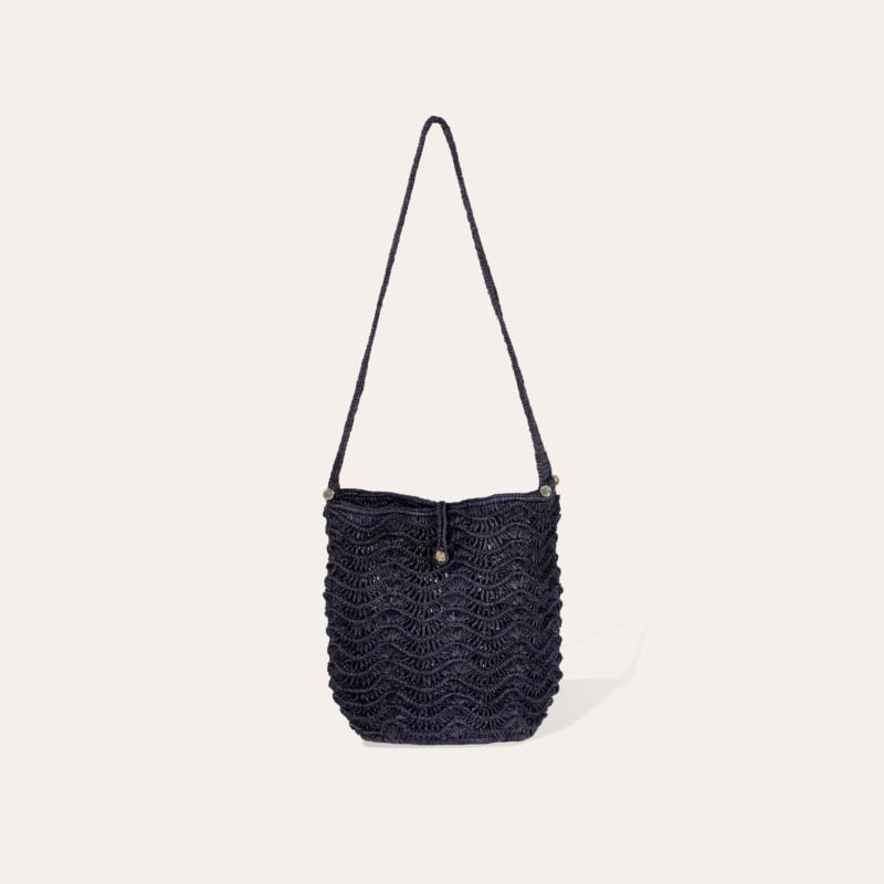 Les Palmiers bucket bag raffia