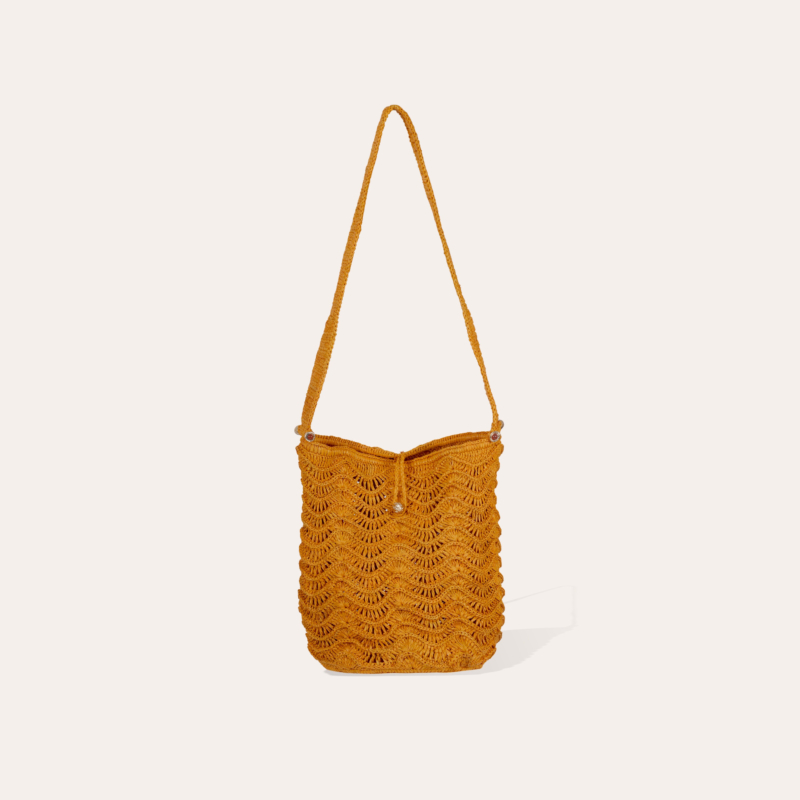 Les Palmiers bucket bag raffia