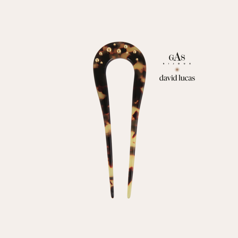 Celeste David Lucas hair jewelry large size acetate gold - Tortoise
