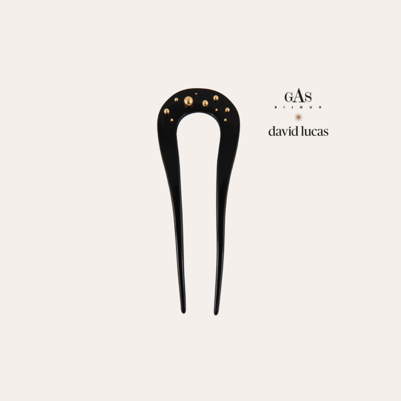 Celeste David Lucas hair jewelry small size acetate gold - Black