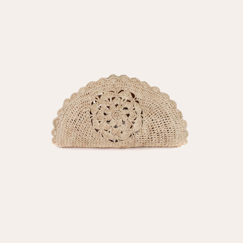 Sun clutch raffia 