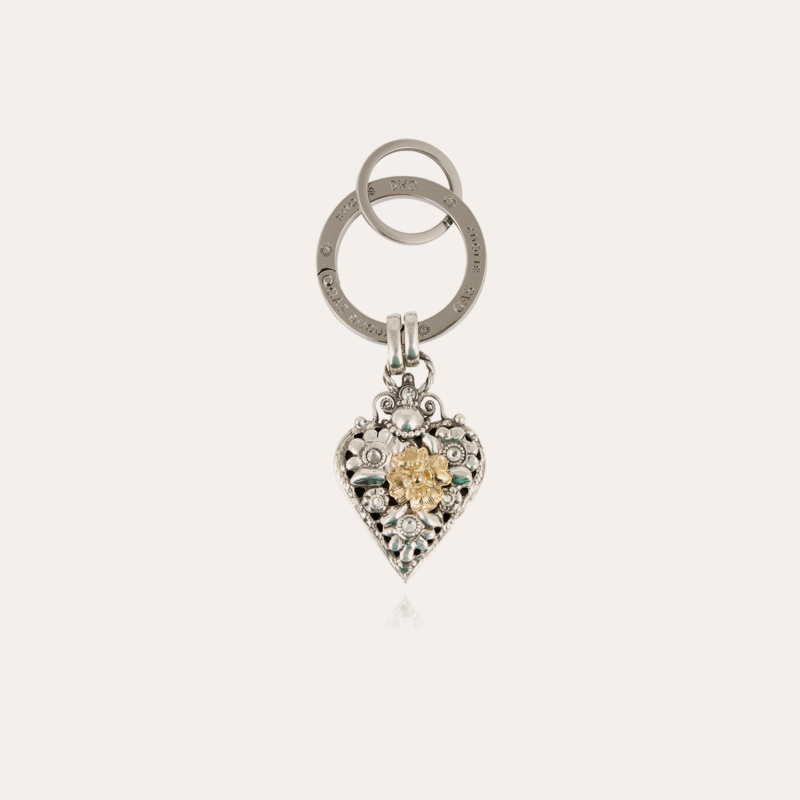 Heart key ring silver