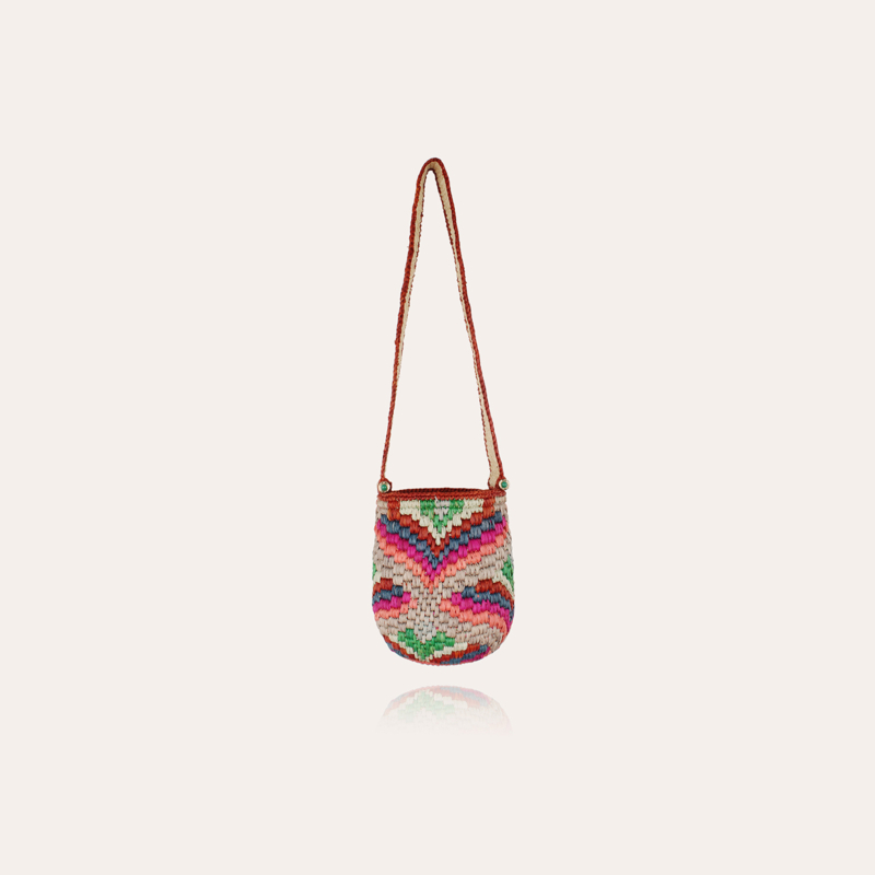 Bucket bag mini raffia