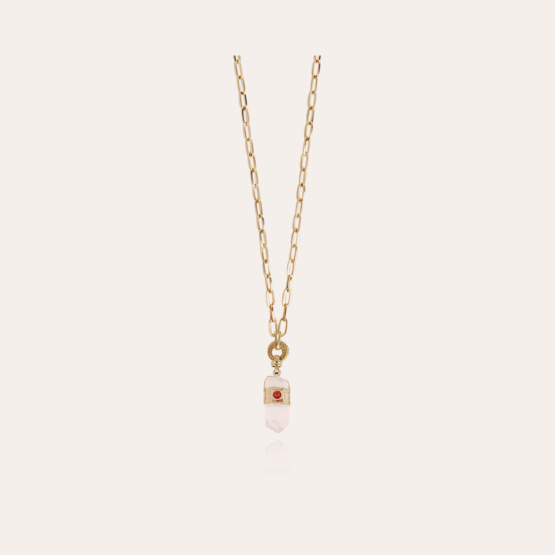 Cristal serti long necklace small size gold - Rock Cristal