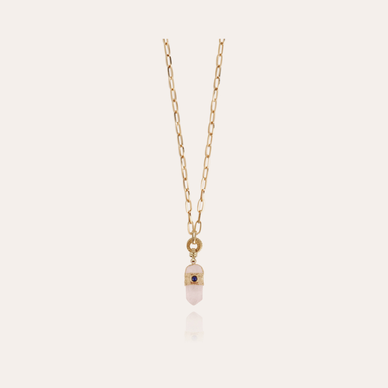 Cristal Serti long necklace small size gold - Rock Crystal