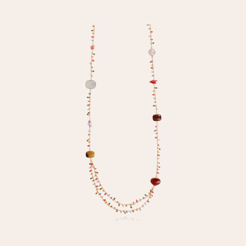 Serti Pondicherie long necklace gold - Exclusive piece (3 pieces)