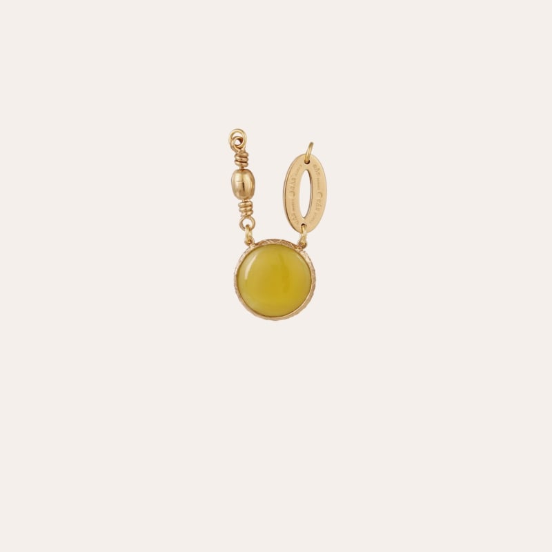 Serti pendant - Yellow Calcite