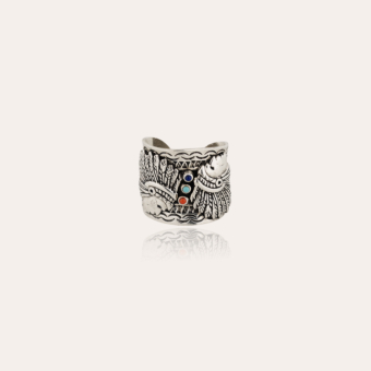 Santa Fe cabochons men ring silver