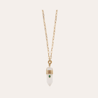 Cristal Serti long necklace gold - Rock Crystal