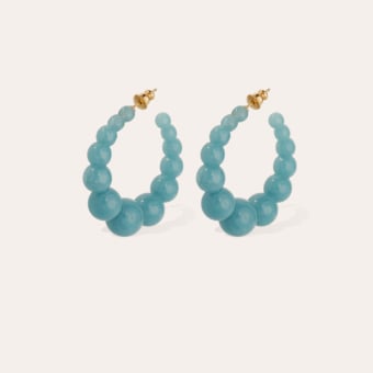 Andy hoop earrings small size acetate - Blue