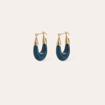 Ecume earrings small size acetate - Blue